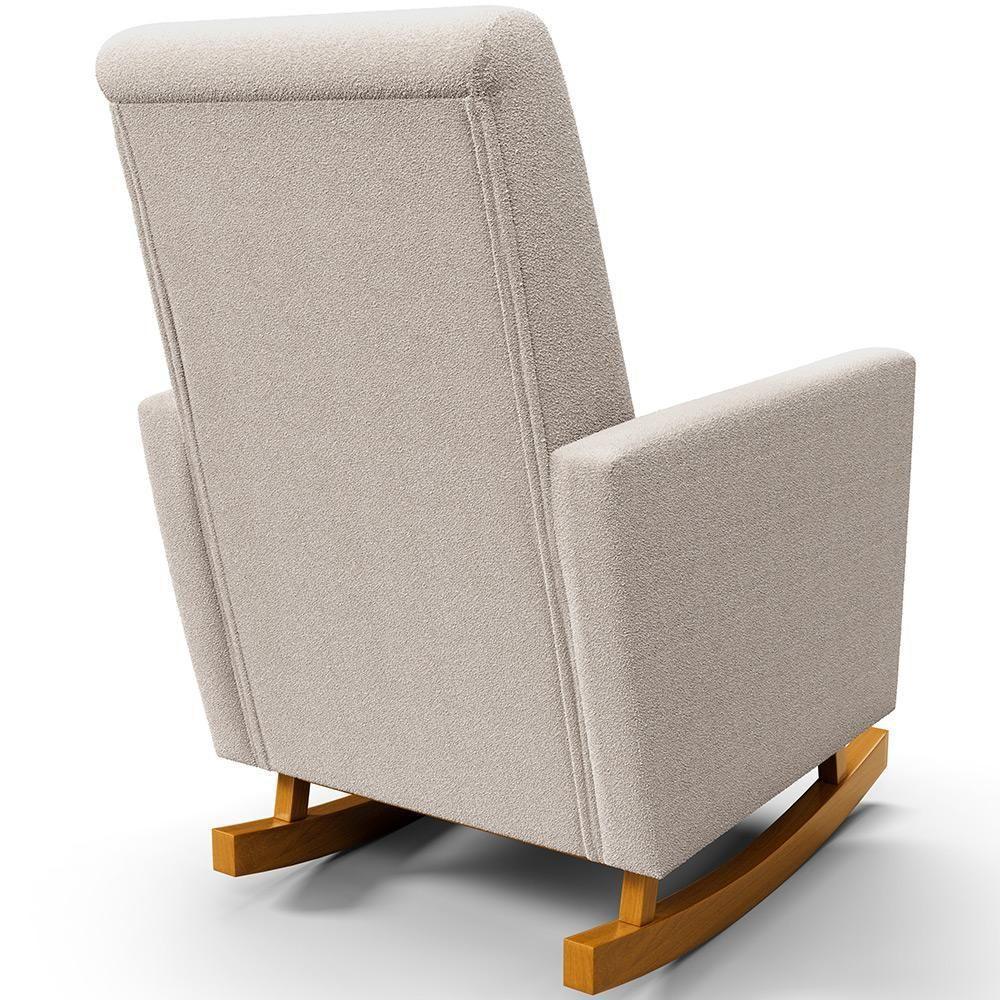 Poltrona De Amamentação Com Balanço Ravena W01 Bouclê Creme - Lyam Decor - 2