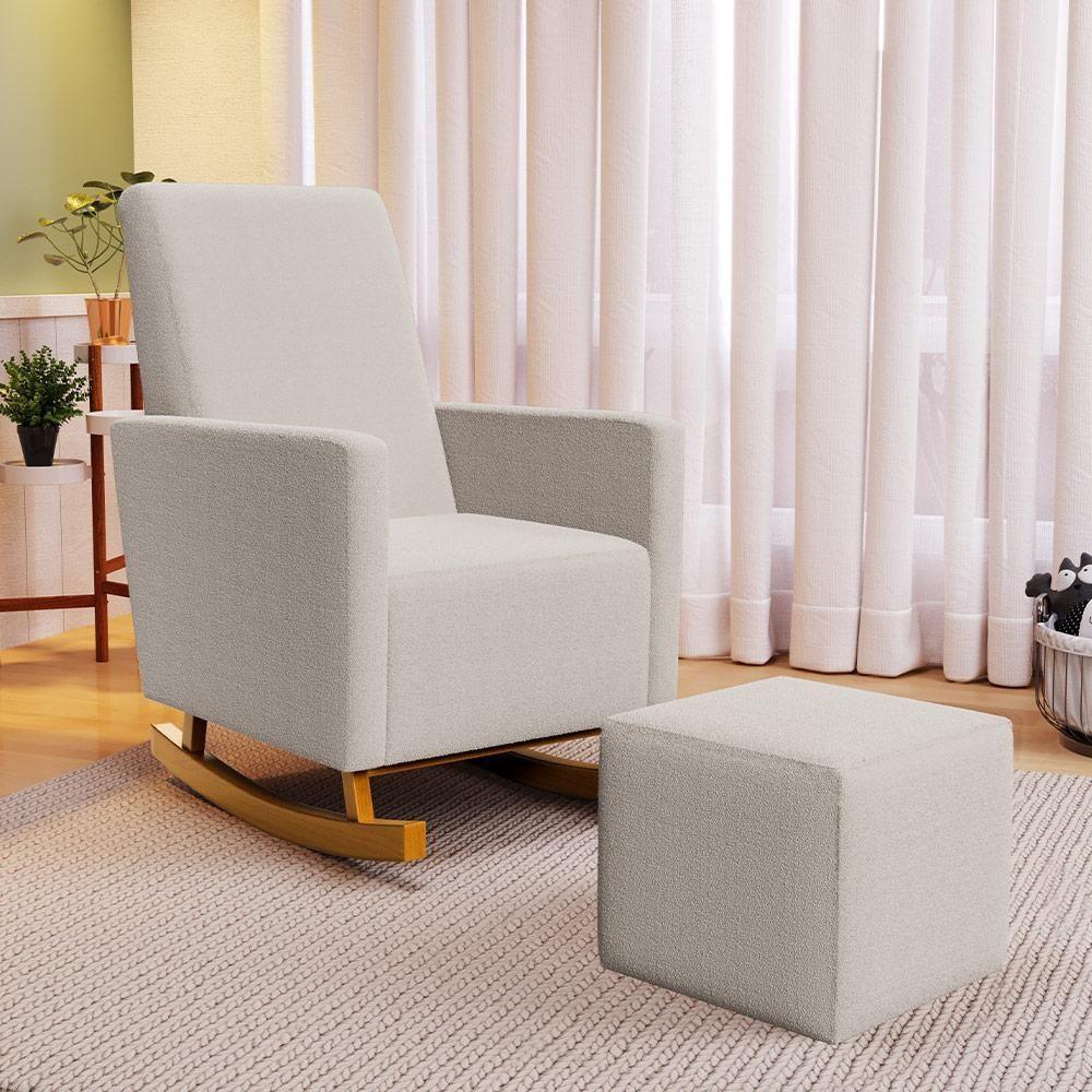 Poltrona De Amamentação Com Balanço Ravena W01 Bouclê Creme - Lyam Decor - 6