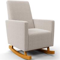 Poltrona De Amamentação Com Balanço Ravena W01 Bouclê Creme - Lyam Decor - 1