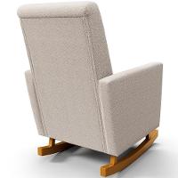 Poltrona De Amamentação Com Balanço Ravena W01 Bouclê Creme - Lyam Decor - 2