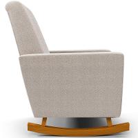 Poltrona De Amamentação Com Balanço Ravena W01 Bouclê Creme - Lyam Decor