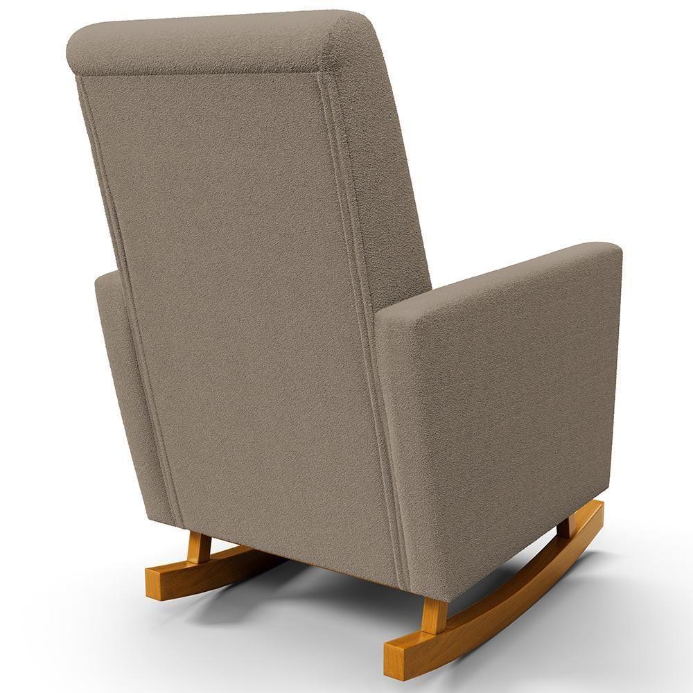 Poltrona De Amamentação Com Balanço Ravena W01 Bouclê Bege - Lyam Decor - 2