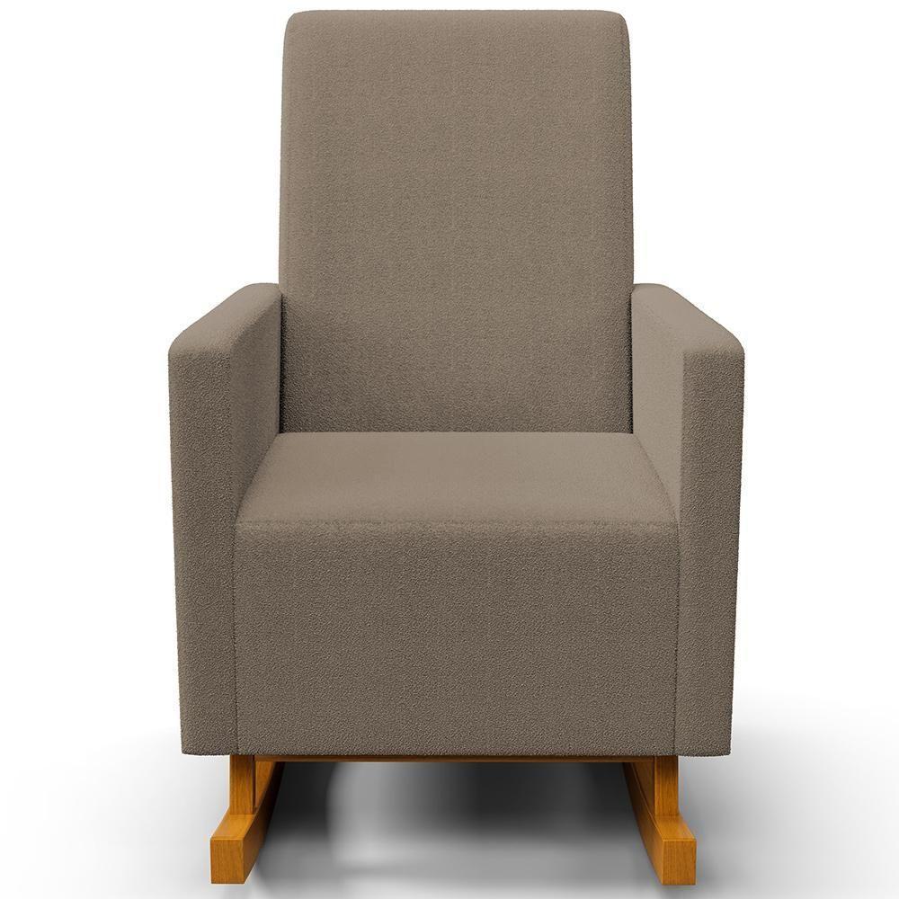 Poltrona De Amamentação Com Balanço Ravena W01 Bouclê Bege - Lyam Decor - 5