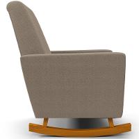 Poltrona De Amamentação Com Balanço Ravena W01 Bouclê Bege - Lyam Decor