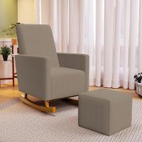 Poltrona De Amamentação Com Balanço Ravena W01 Bouclê Bege - Lyam Decor - 6