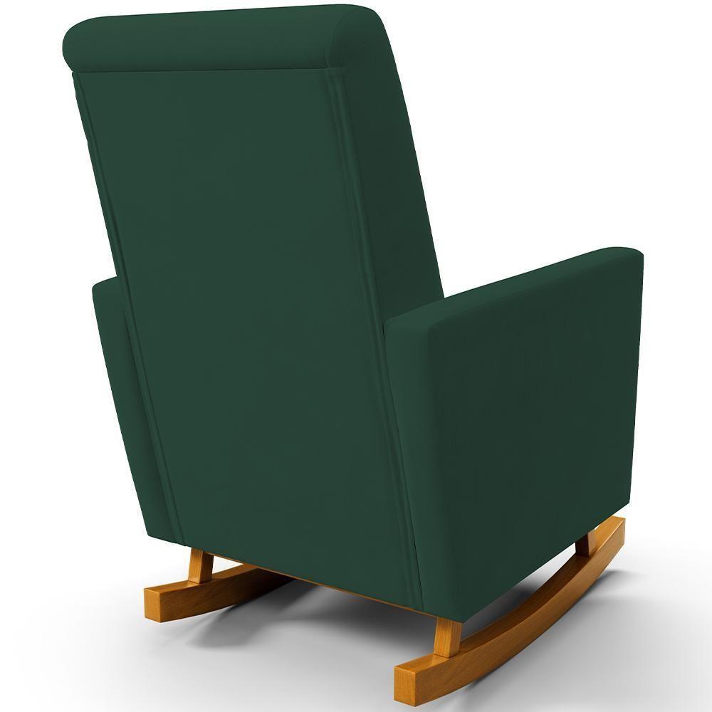 Poltrona De Amamentação Com Balanço Ravena W01 Suede Verde - Lyam Decor - 4