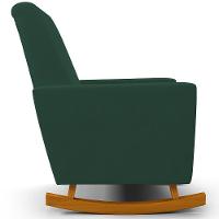 Poltrona De Amamentação Com Balanço Ravena W01 Suede Verde - Lyam Decor - 2