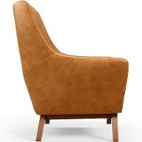 Poltrona Decorativa Fixa Base De Madeira Castanho Juliet D02 Couríssimo Whisky B-90 - Lyam Decor - 2