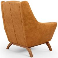 Poltrona Decorativa Fixa Base De Madeira Castanho Juliet D02 Couríssimo Whisky B-90 - Lyam Decor