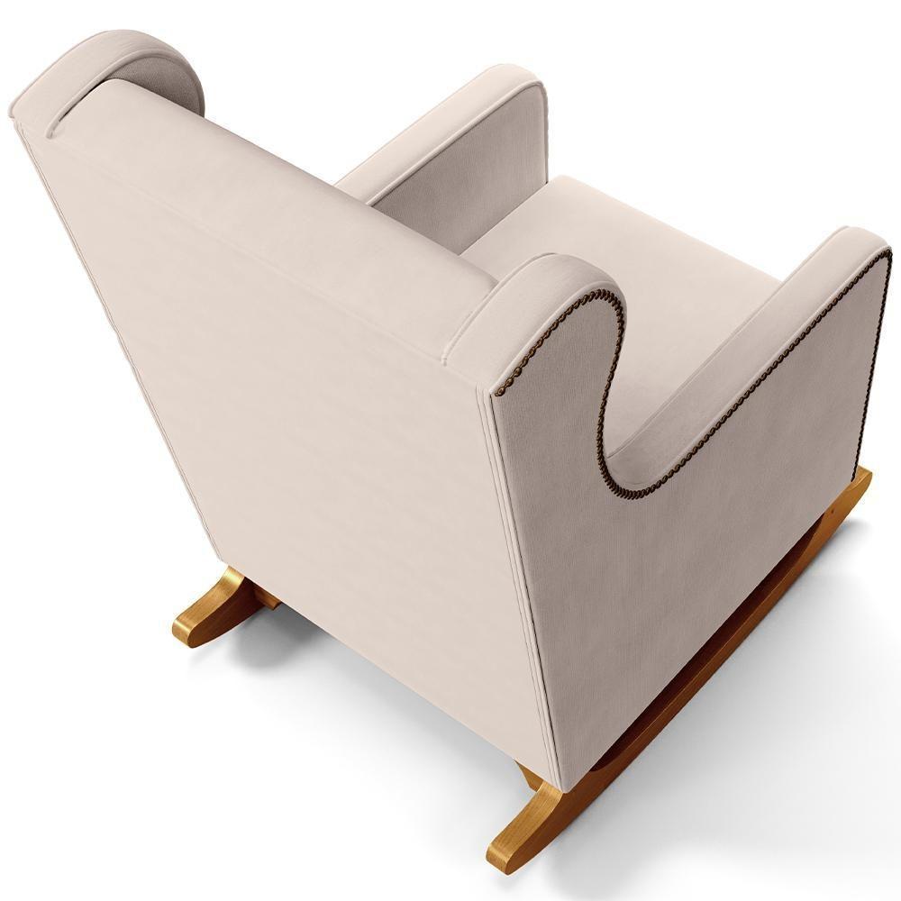 Poltrona De Amamentação Com Balanço Mavie L02 Suede Bege - Lyam Decor - 2