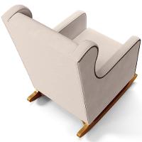 Poltrona De Amamentação Com Balanço Mavie L02 Suede Bege - Lyam Decor - 2