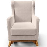 Poltrona De Amamentação Com Balanço Mavie L02 Suede Bege - Lyam Decor - 5