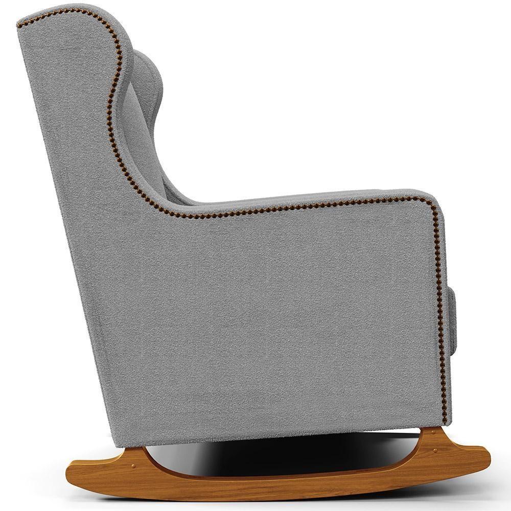 Poltrona De Amamentação Com Balanço Mavie L02 Bouclê Cinza - Lyam Decor - 2