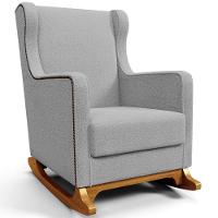 Poltrona De Amamentação Com Balanço Mavie L02 Bouclê Cinza - Lyam Decor - 1