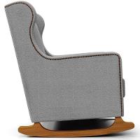 Poltrona De Amamentação Com Balanço Mavie L02 Bouclê Cinza - Lyam Decor - 2