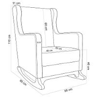 Poltrona De Amamentação Com Balanço Mavie L02 Bouclê Cinza - Lyam Decor