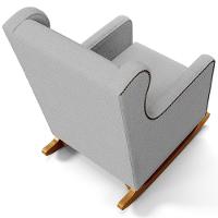 Poltrona De Amamentação Com Balanço Mavie L02 Bouclê Cinza - Lyam Decor - 7