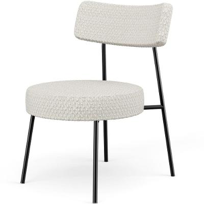 Poltrona Decorativa Londres L02 Para Sala De Estar Bouclé Creme Lyam Decor
