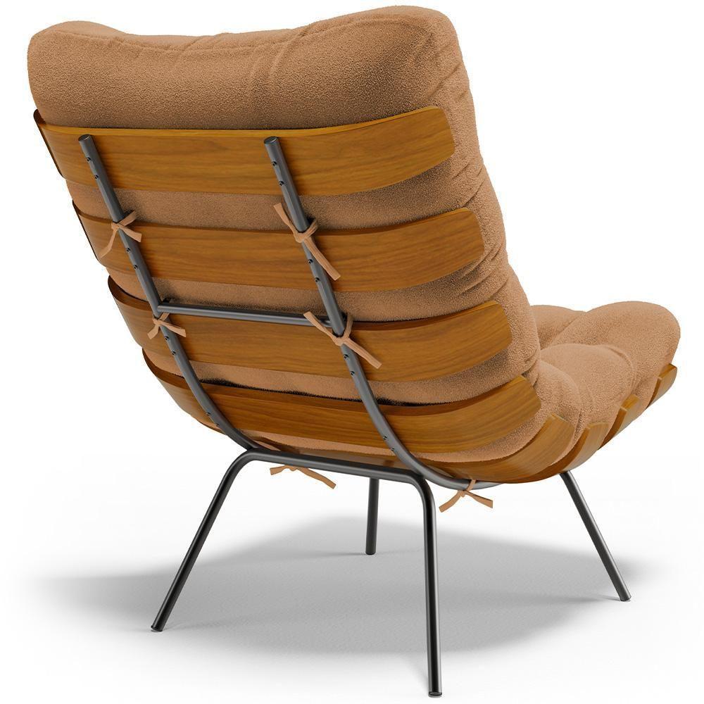 Poltrona Costela L02 Com Puff Bouclê Mostarda - Lyam Decor - 2