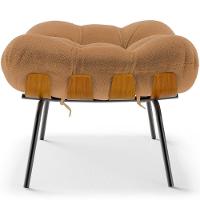 Poltrona Costela L02 Com Puff Bouclê Mostarda - Lyam Decor - 6