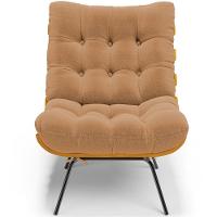 Poltrona Costela L02 Com Puff Bouclê Mostarda - Lyam Decor - 8