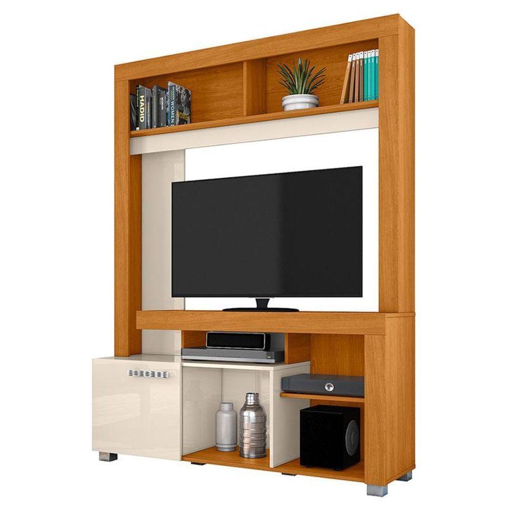 Estante Home Theater Flávia Com Mesa De Centro Frizz Cinamomo Off White - 7