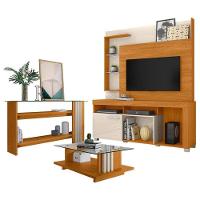 Estante Home Theater ícaro Com Aparador E Mesa De Centro Frizz Cinamomo Off White - 1