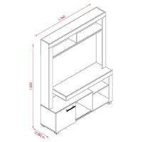 Estante Home Theater Flávia Com Aparador Frizz Cinamomo Off White - 6