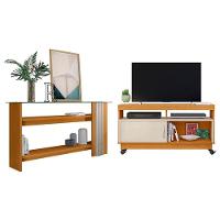 Rack Bancada Artur Com Aparador Frizz Cinamomo Off White - Madetec - 1