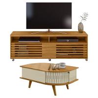 Rack Bancada Frizz Cross Com Mesa De Centro Indianápolis Cumaru Opala - Madetec - 1