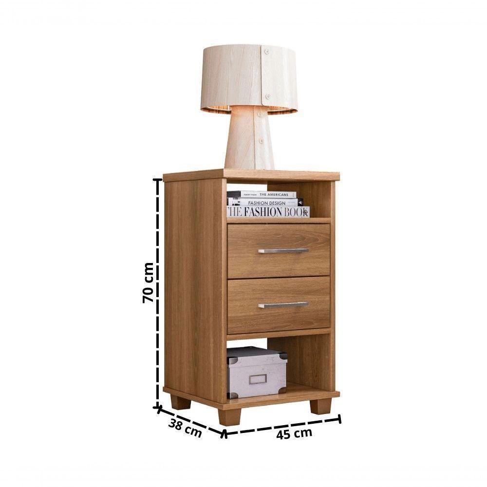 Mesa De Cabeceira Mel 2 Gavetas Valente - Rud Rack - 2
