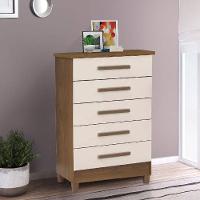 Comoda 5 Gavetas Paola Cor Mel E Off White - Rud Rack - 1