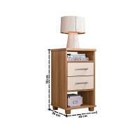 Mesa De Cabeceira Mel E Off White 2 Gavetas Valente Rud Rack - 2