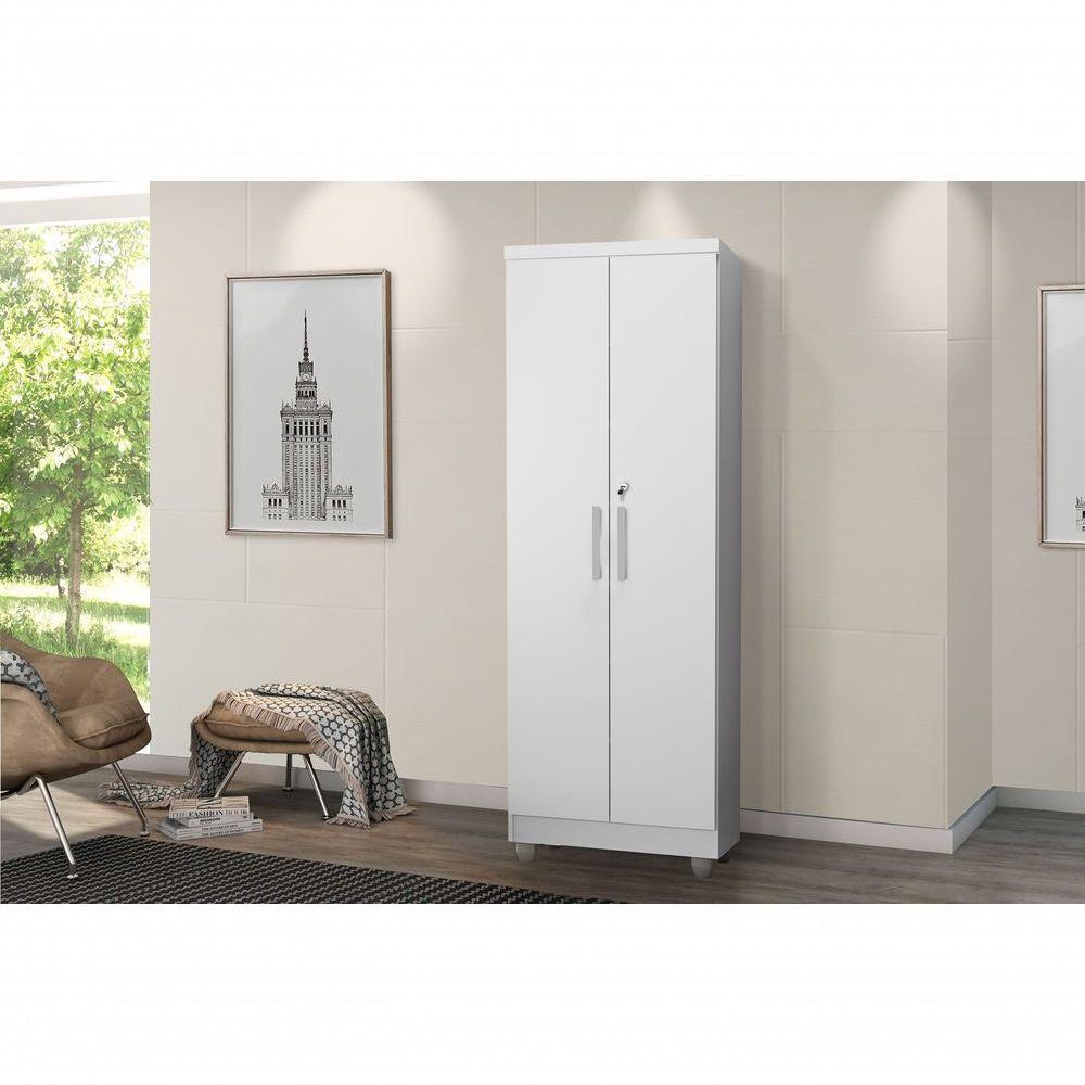 Armário Multiuso Com Chave 2 Portas Isabela Branco Rud Rack - 1