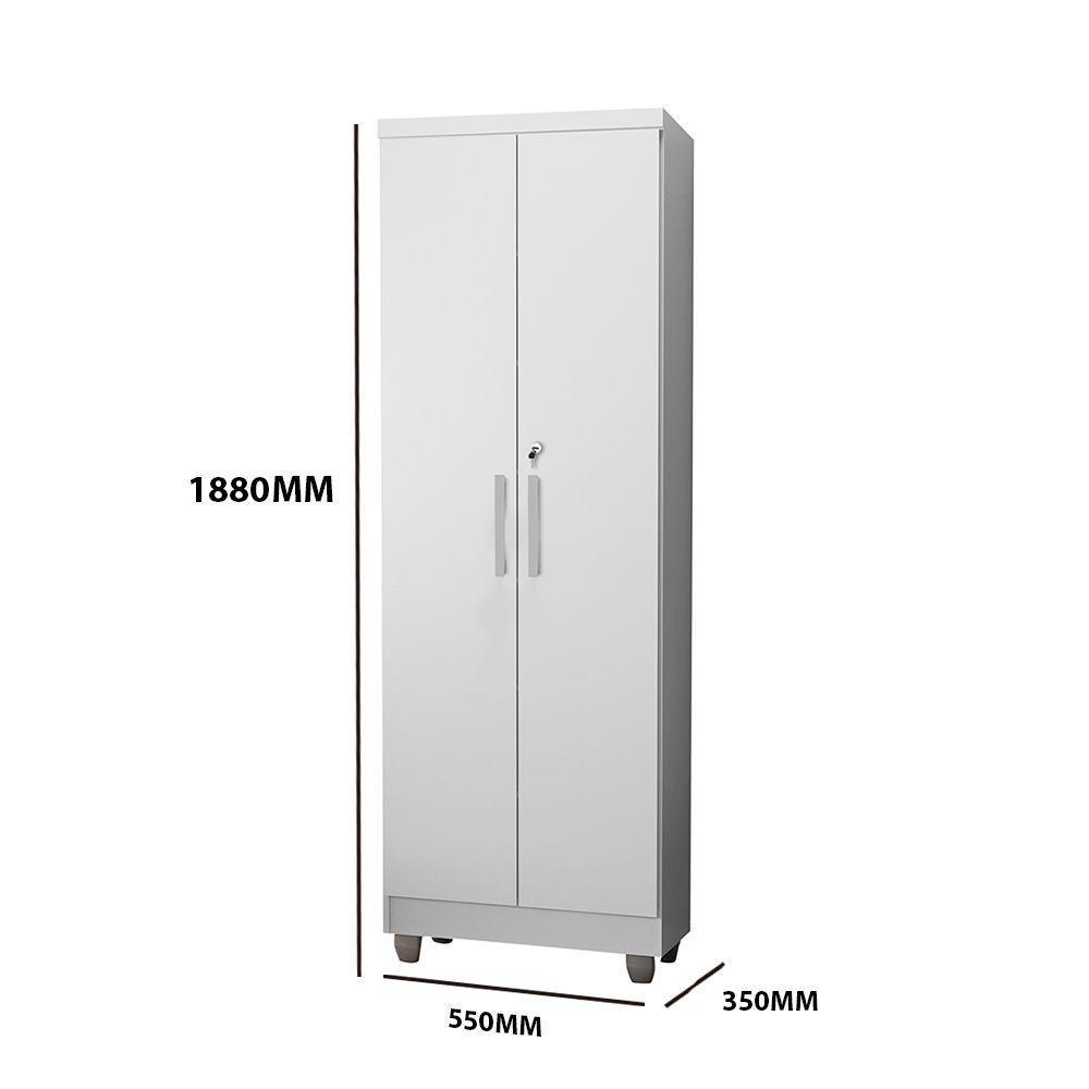 Armário Multiuso Com Chave 2 Portas Isabela Branco Rud Rack - 3
