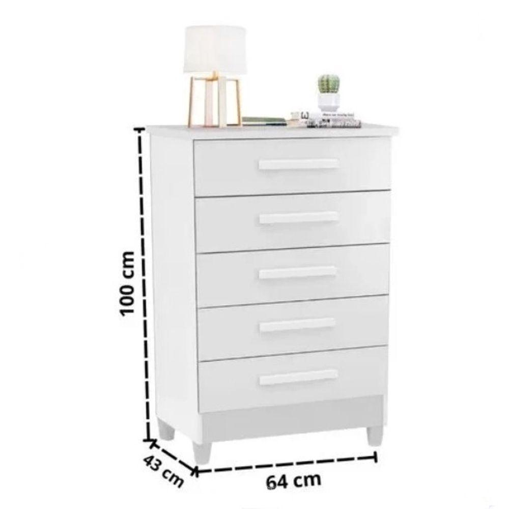 Comoda 5 Gavetas Paola Cor Mel - Rud Rack - 3