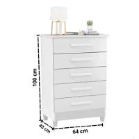 Comoda 5 Gavetas Paola Cor Mel - Rud Rack - 3