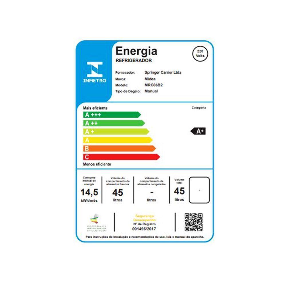 Frigobar Midea 45 Litros Compact Black Edition MRC06B Preto com Inox 220V - 4