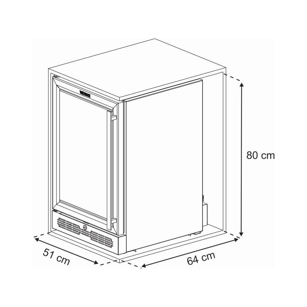 Cervejeira Venax Top Light In 100 82L Com Opção De Embutir 34 Garrafas Preto Fosco 127V - 3