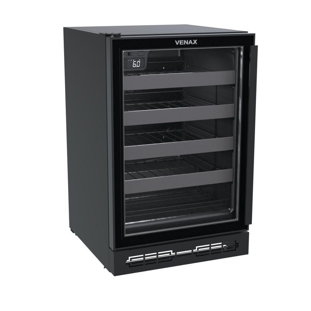Adega Venax Cave In 100 Porta Invertida 82L Com Opção De Embutir Preto Fosco 127V - 2