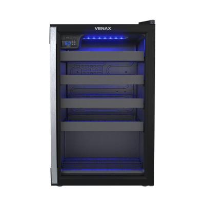 Adega Climatizada Venax Piubella 100 24 Garrafas Porta de Vidro Duplo Preto 220V