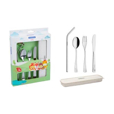 Conjunto De Talheres Infantis Tramontina Inox Estojo 5 Peças