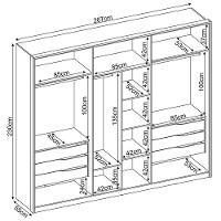 Guarda Roupa Casal Atrice E Cômoda Atria Amêndola Grafito - Demartêz - 2