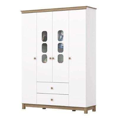 Guarda Roupa Infantil Aconchego 4 Portas 2 Gavetas Branco Jequitibá Hp