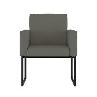 Kit 02 Poltronas Com Base De Ferro Preta Reforçada Balaqui Cinza - 3