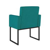 Kit 02 Poltronas Com Base De Ferro Preta Reforçada Balaqui Azul Turquesa - 2