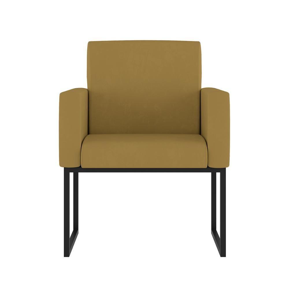 Kit 02 Poltronas Base De Ferro Preta Reforçada Balaqui Decor Capuccino - 3