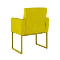 Kit 02 Poltronas Com Base De Ferro Dourado Reforçada Balaqui Amarelo - 2