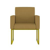 Kit 02 Poltronas Com Base De Ferro Dourado Reforçada Balaqui Capuccino - 2