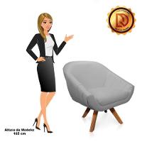 Kit 02 Poltronas Giratória Giovana Corino Base Madeira Mm30 - 5